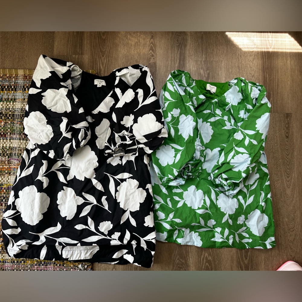 Kate Spade Black and Green Floral Mini Dresses